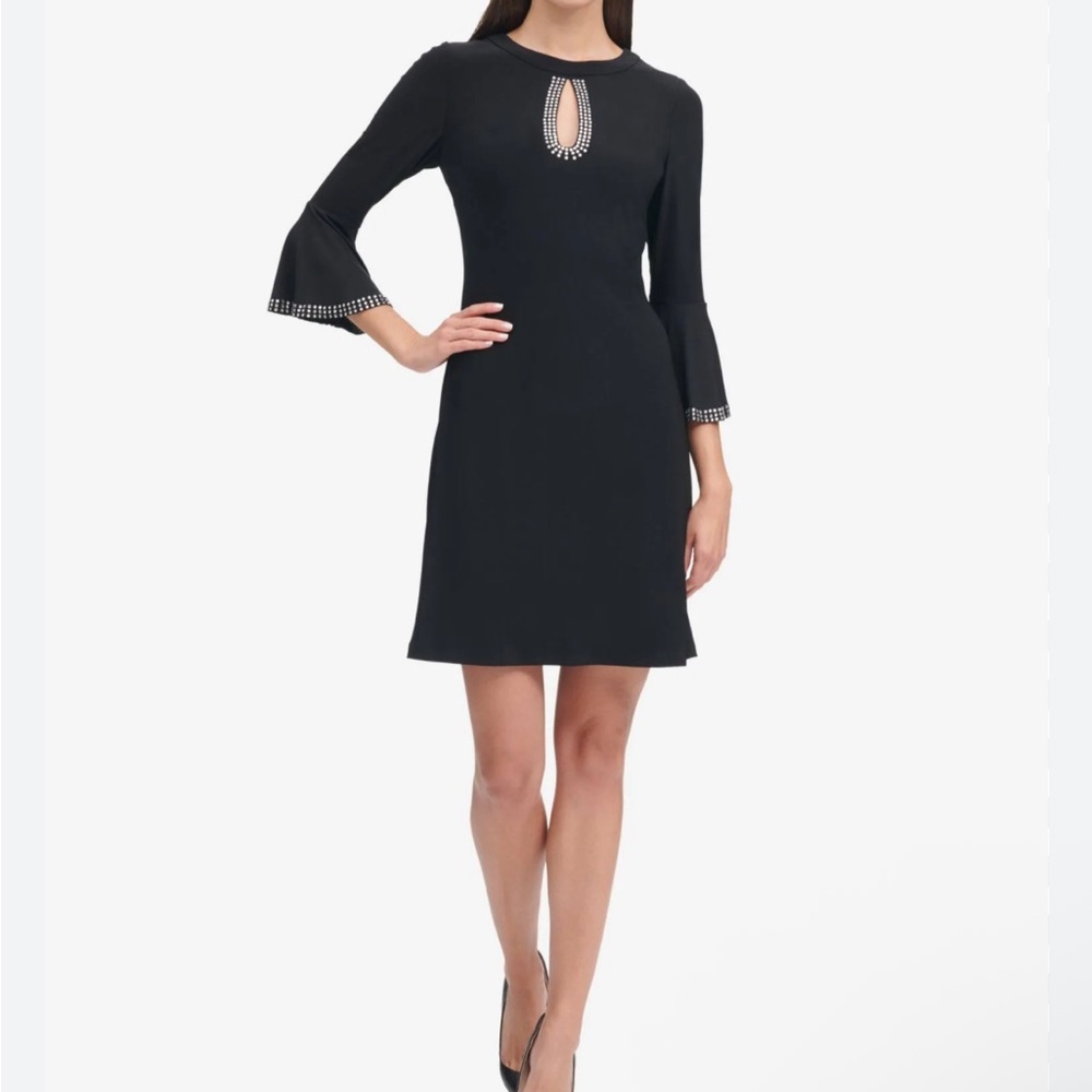 Tommy Hilfiger Black Dress with Beaded Accents